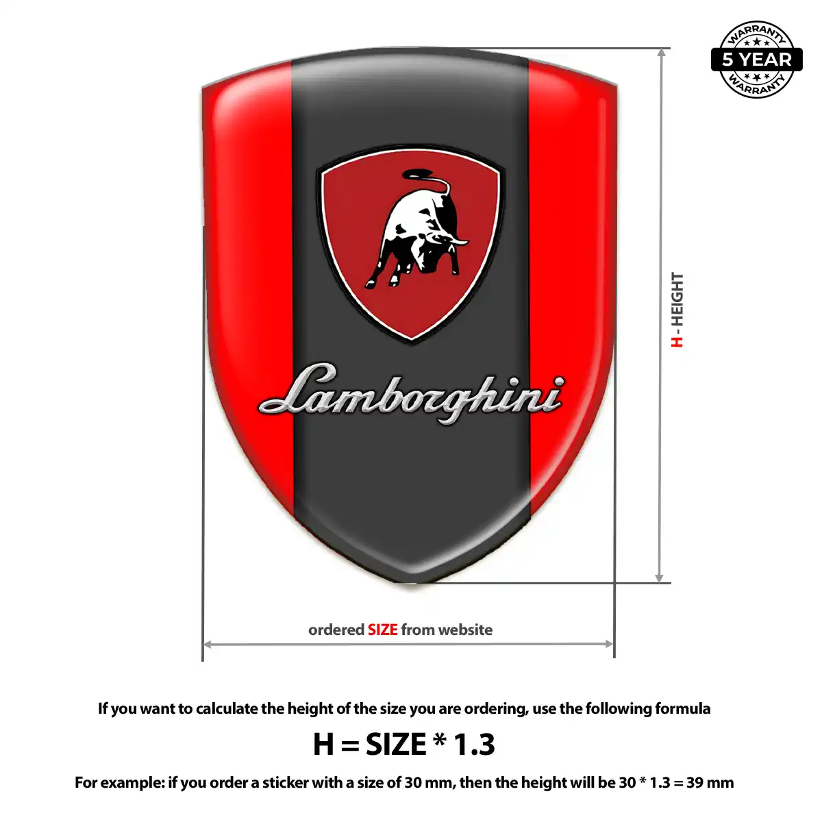 Lamborghini Domed Emblem Sleek Style