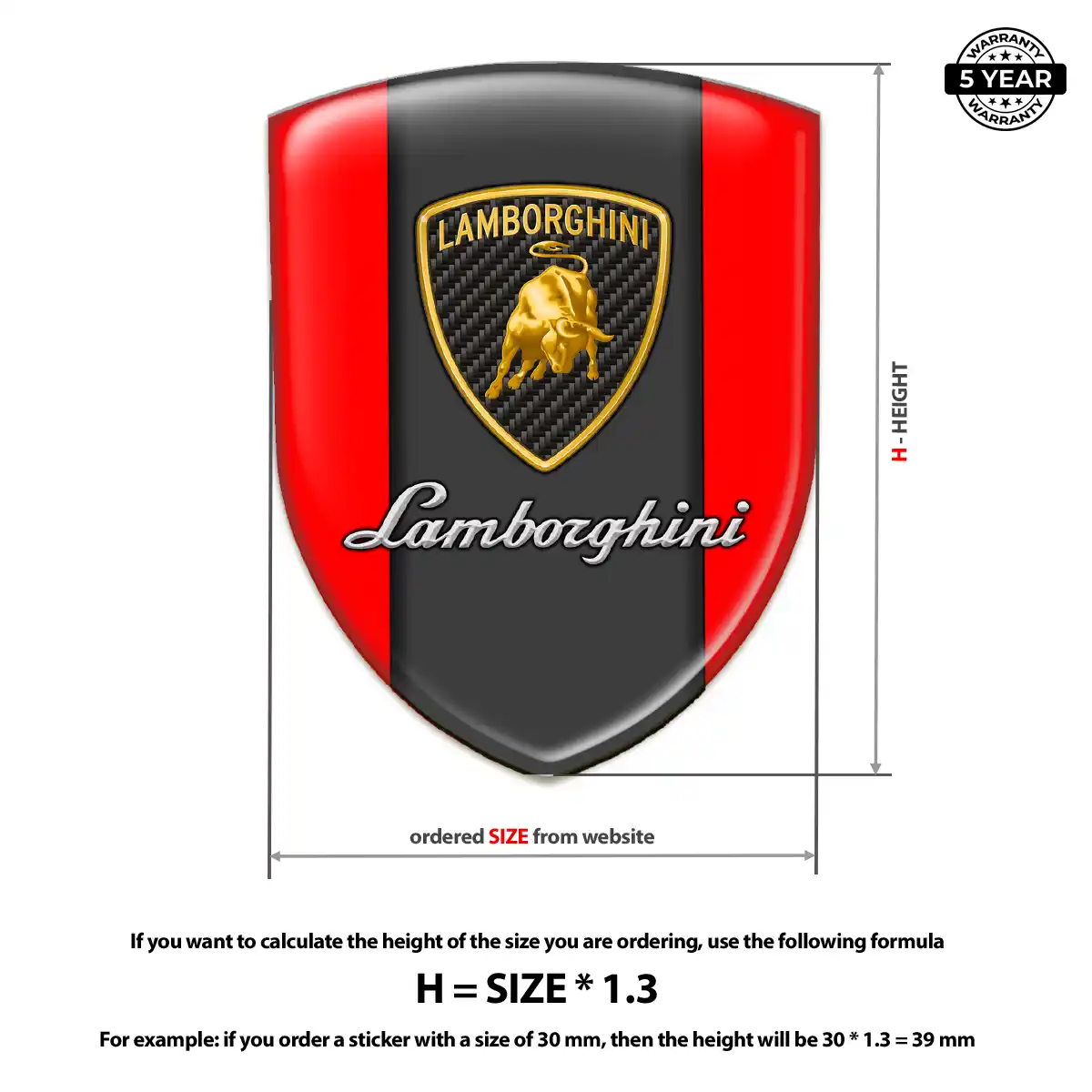 Lamborghini Domed Logo Decal Refined Design