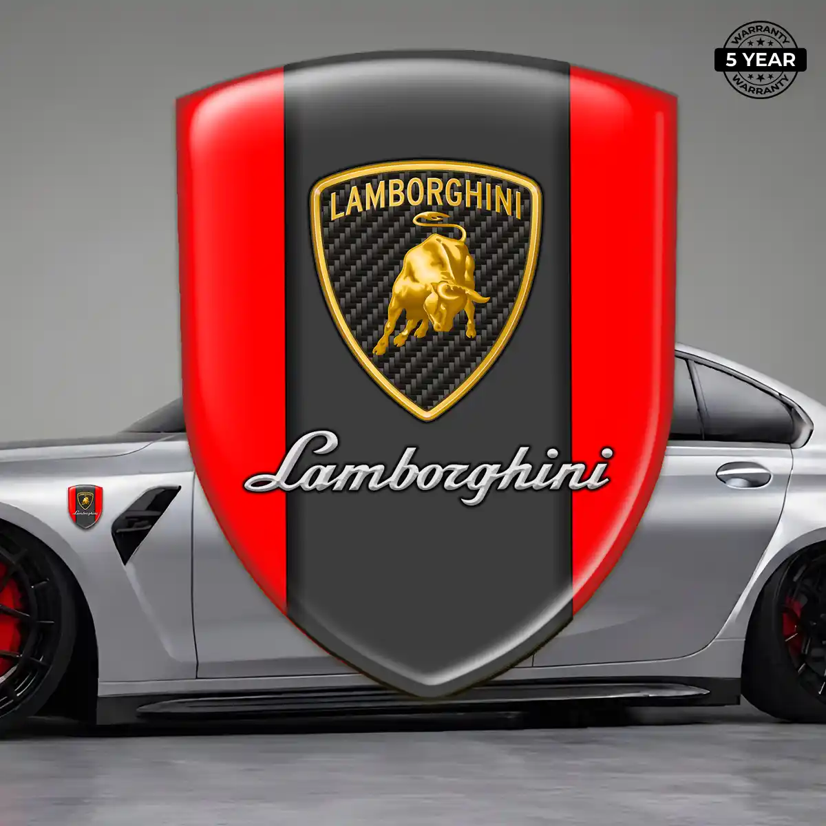 Lamborghini Domed Logo Decal Refined Design