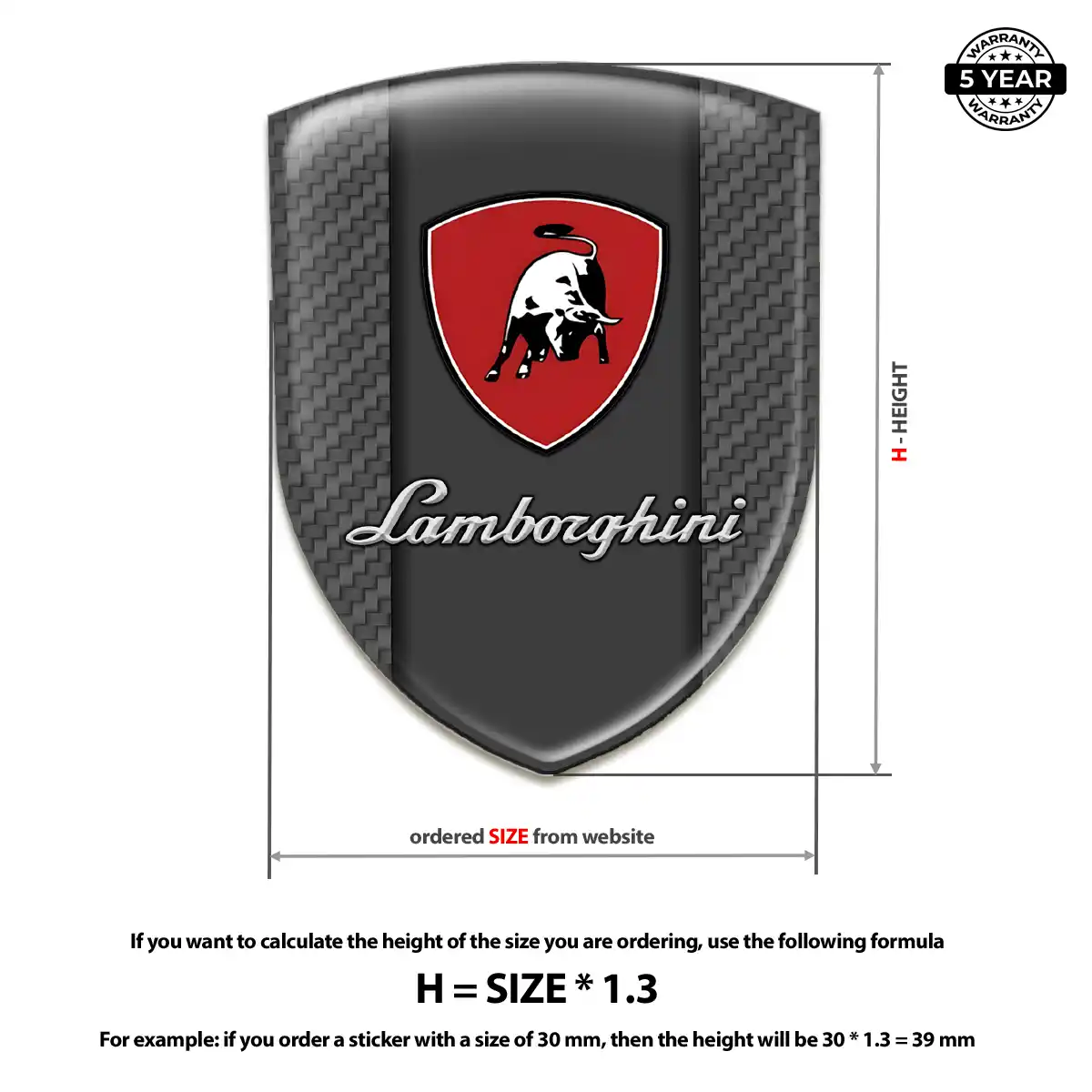 Lamborghini Domed Logo Sticker Refined Design