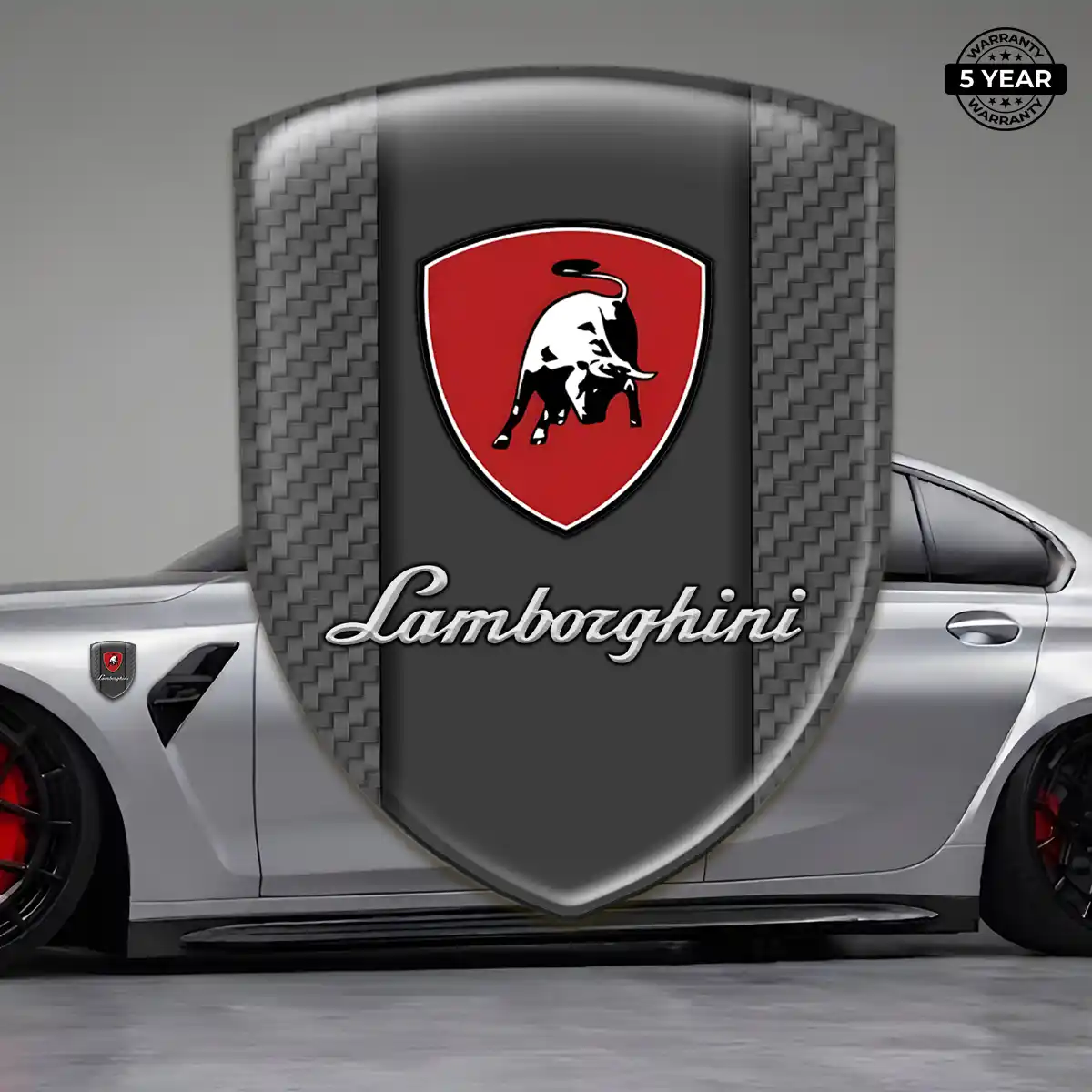 Lamborghini Domed Logo Sticker Refined Design