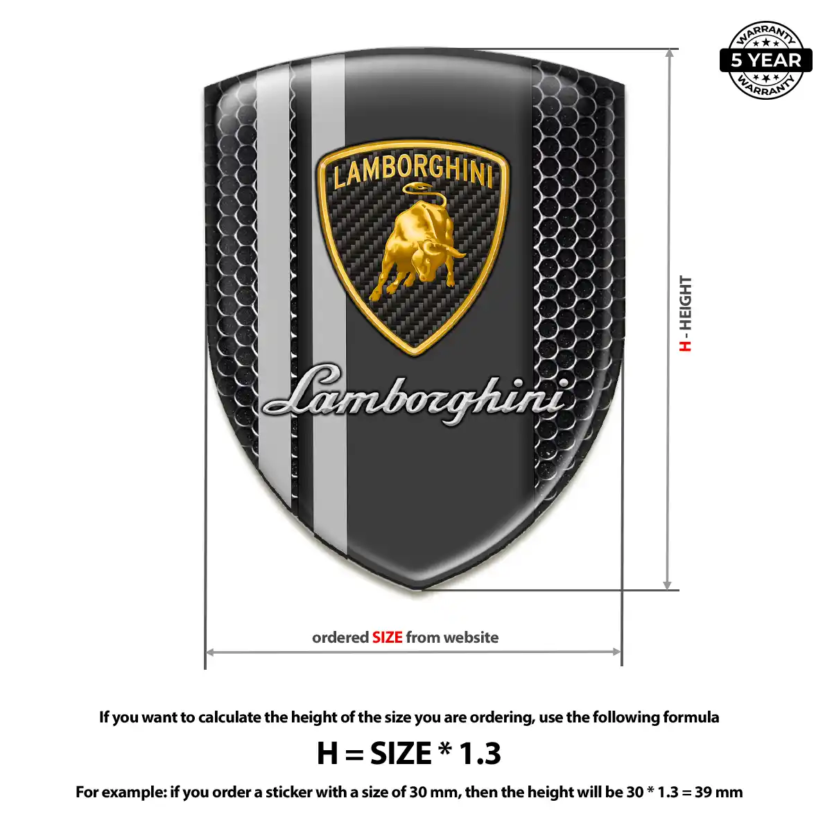 Lamborghini Domed Logo Sticker Sleek Style