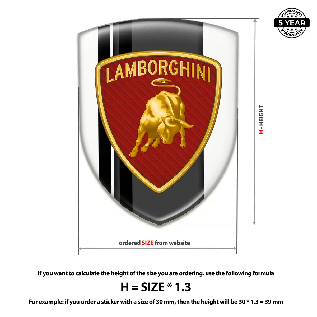 Lamborghini Emblem Domed Badge Refined Design