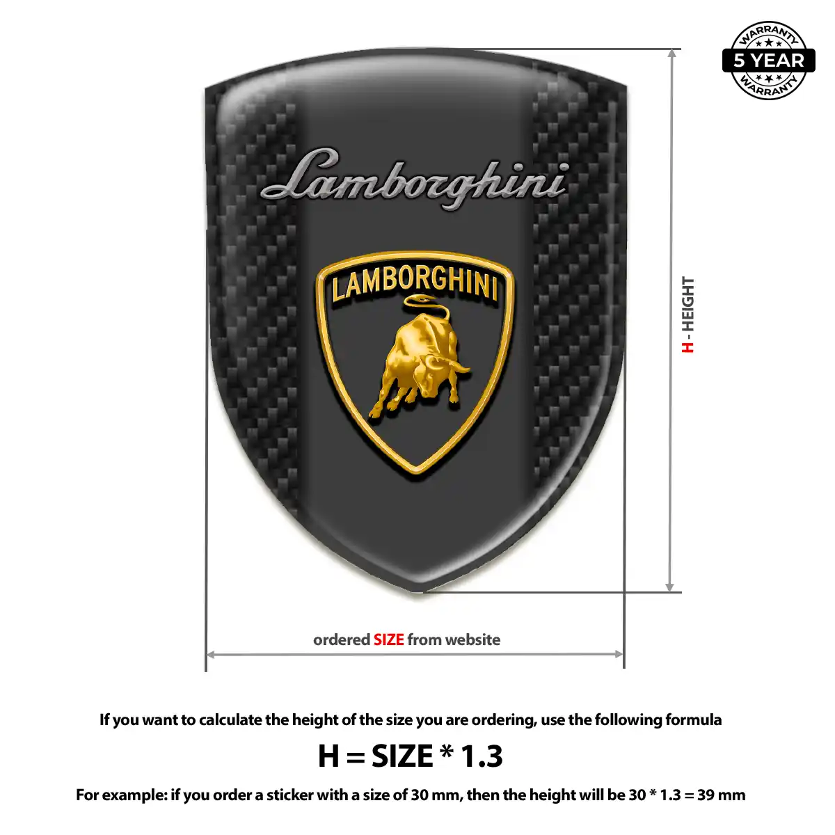 Lamborghini Emblem Domed Badge Sleek Style