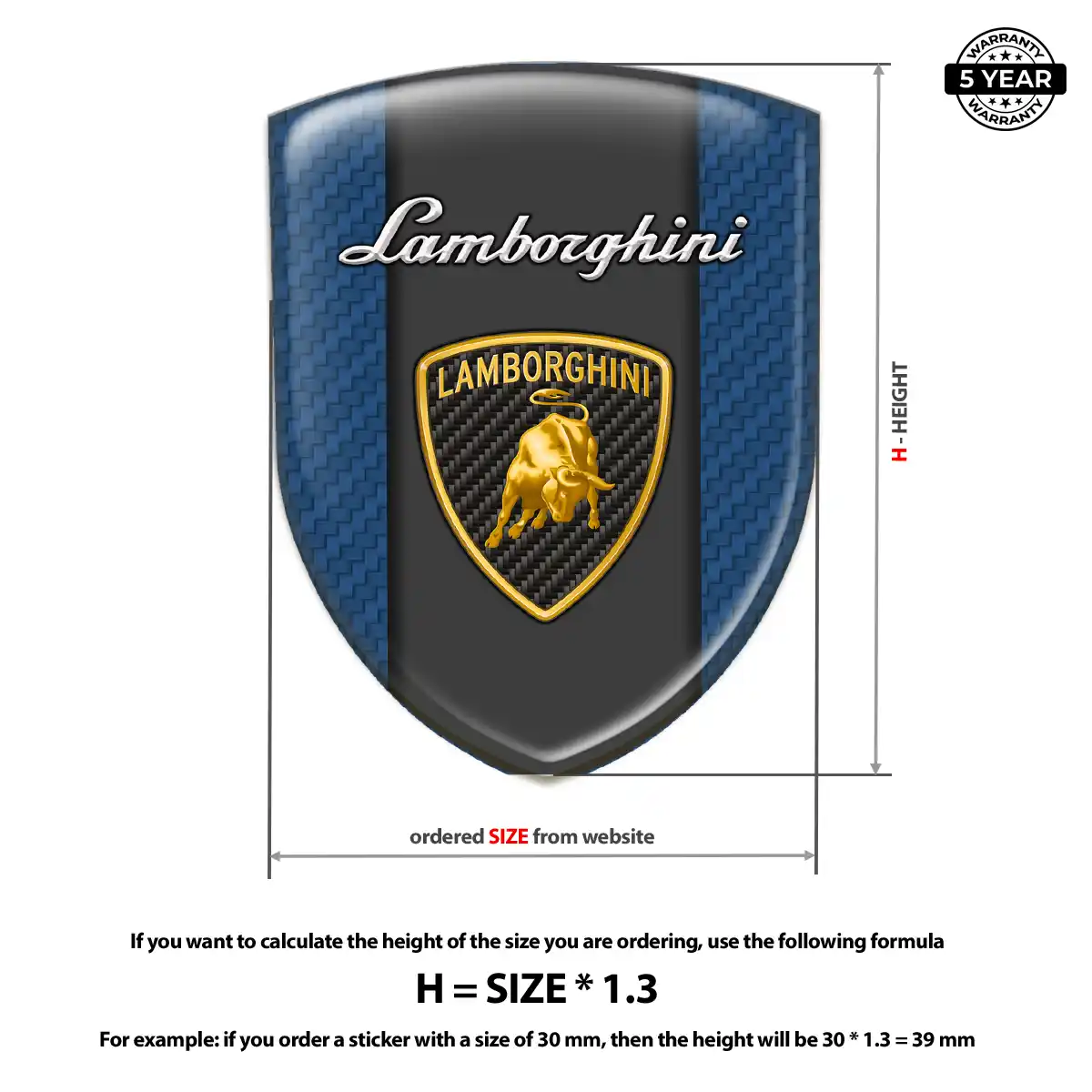 Lamborghini Epoxy Domed Sticker Elite Finish