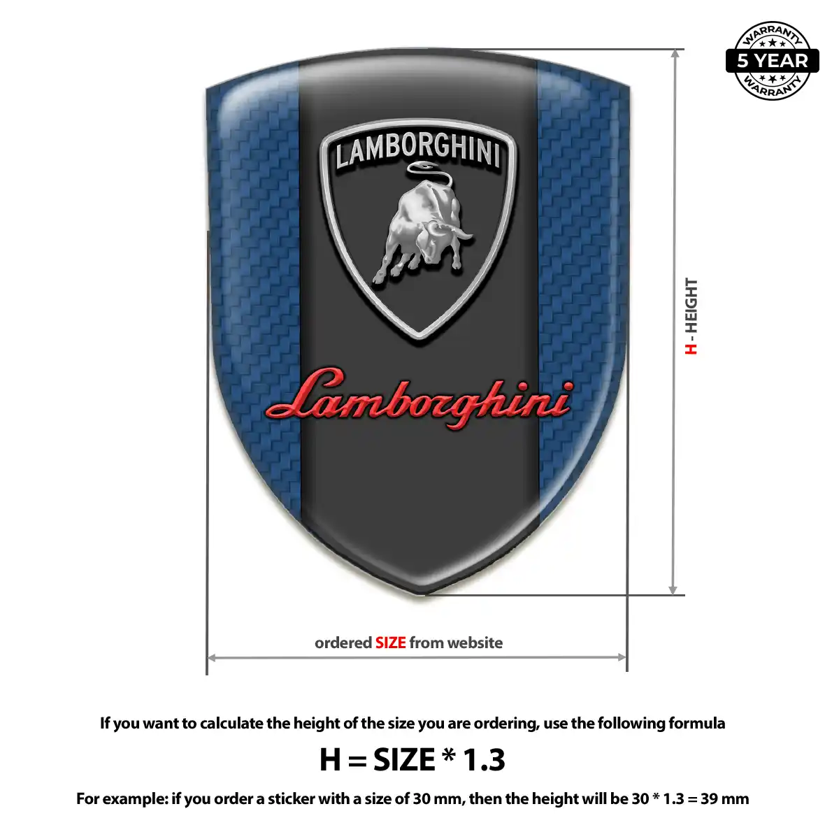 Lamborghini Epoxy Domed Sticker Refined Design