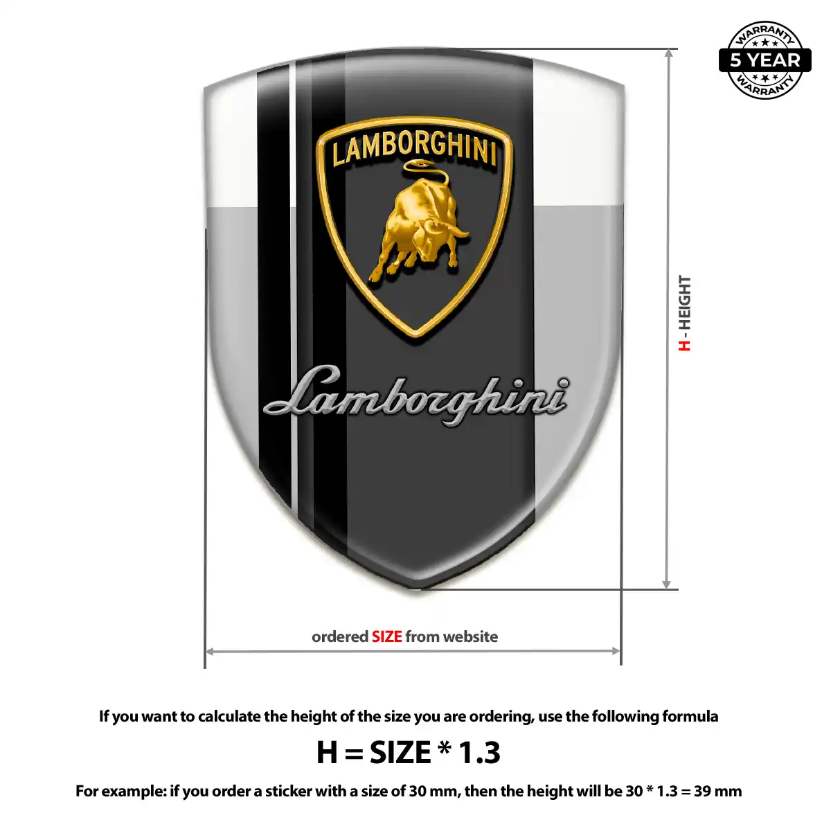 Lamborghini Epoxy Domed Sticker Sleek Style