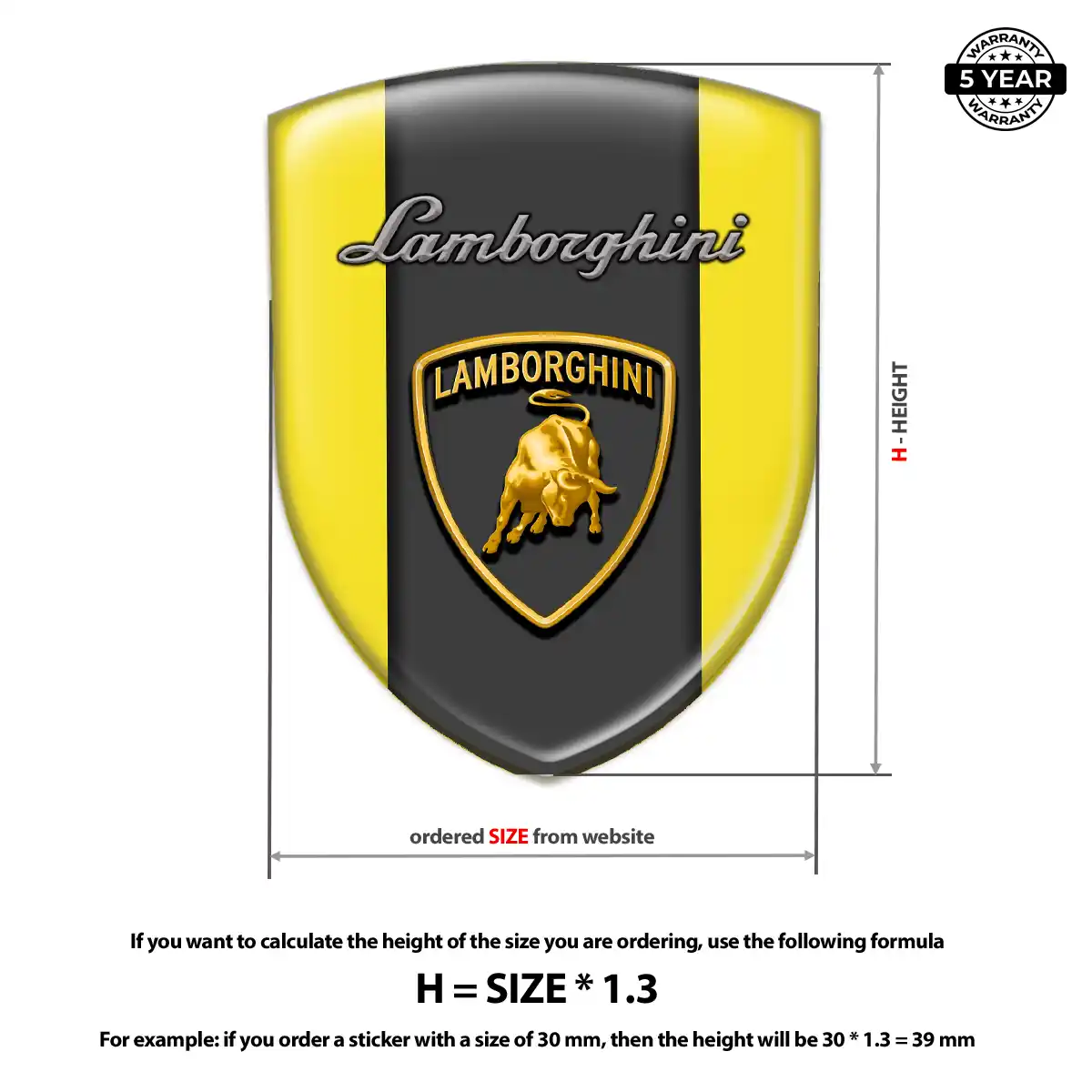 Lamborghini Gel Badge Sticker Refined Design