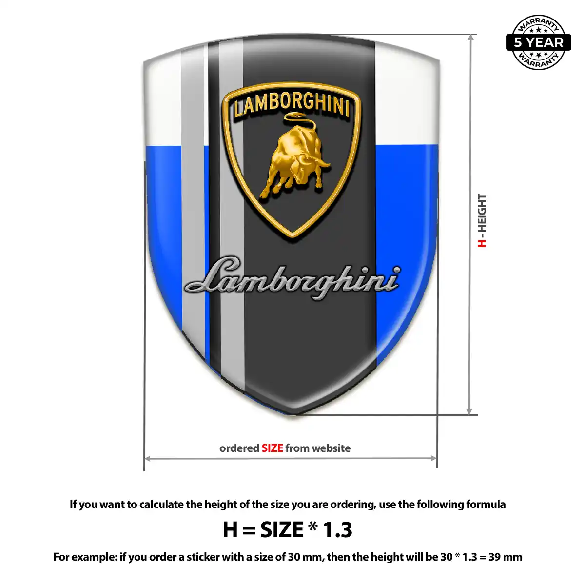 Lamborghini Gel Badge Sticker Sleek Style