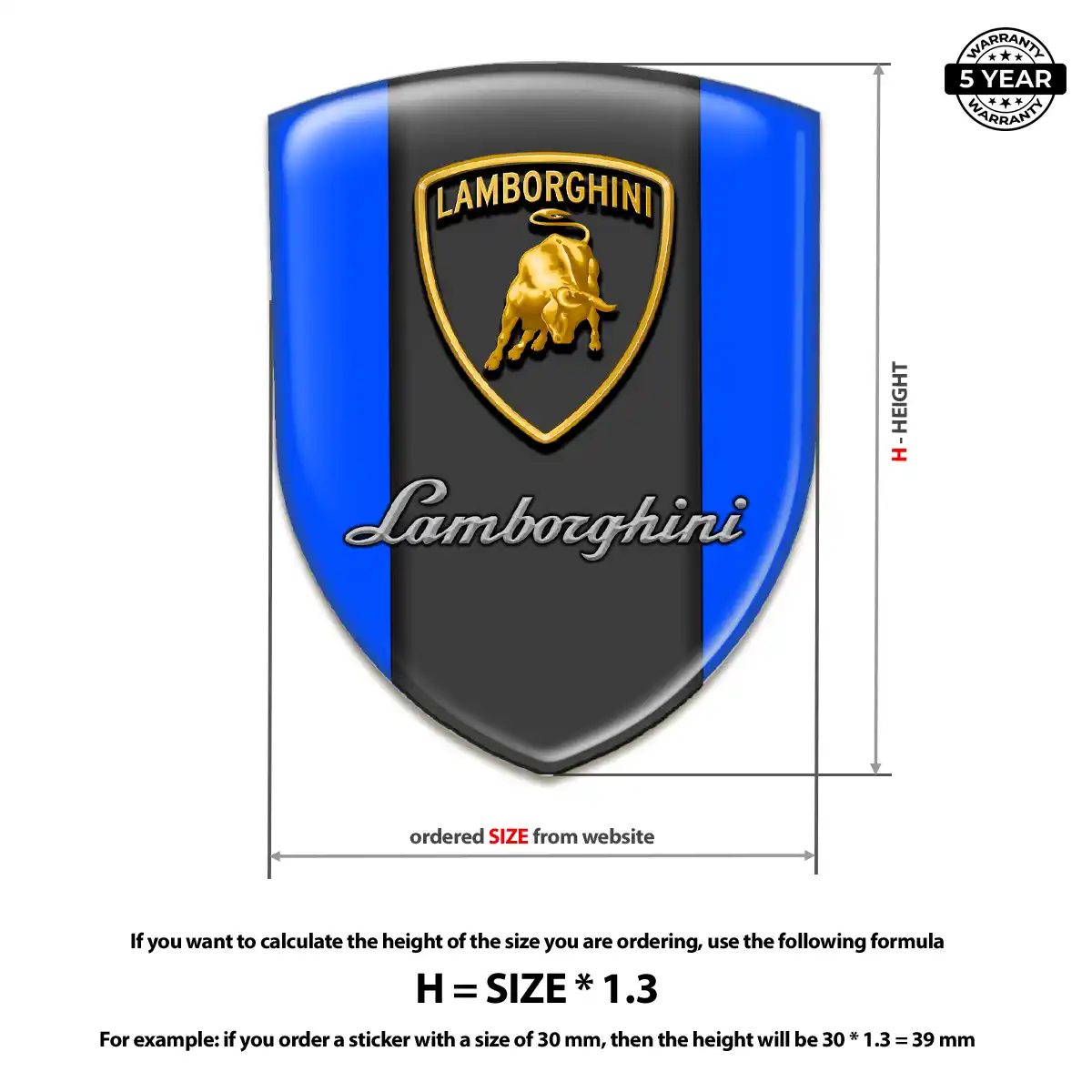 Lamborghini Gel Emblem Sticker Elite Finish