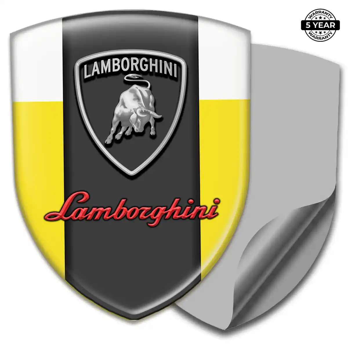 Lamborghini Gel Emblem Sticker Refined Design