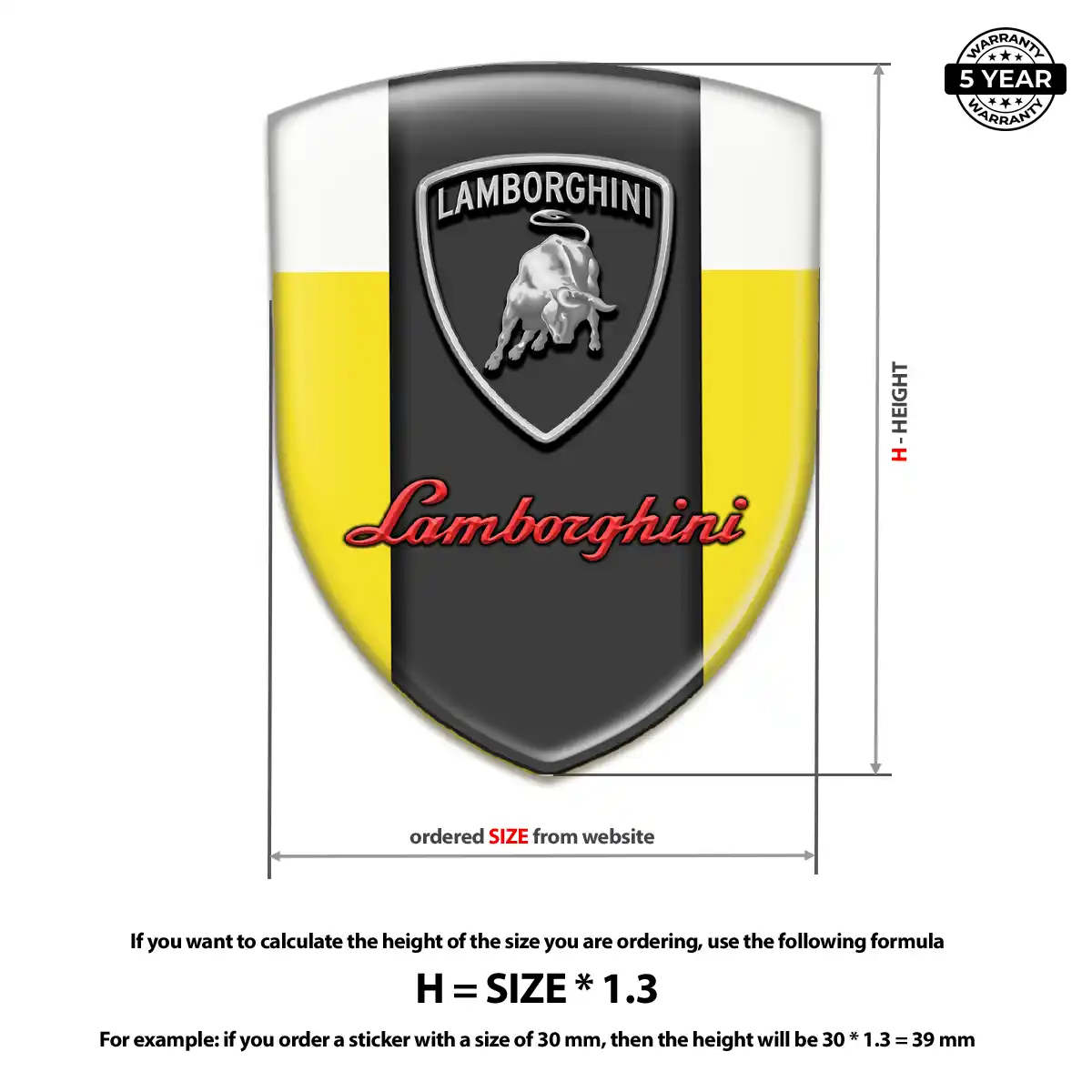 Lamborghini Gel Emblem Sticker Refined Design