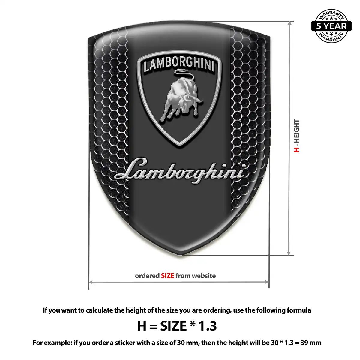 Lamborghini Gel Emblem Sticker Sleek Style
