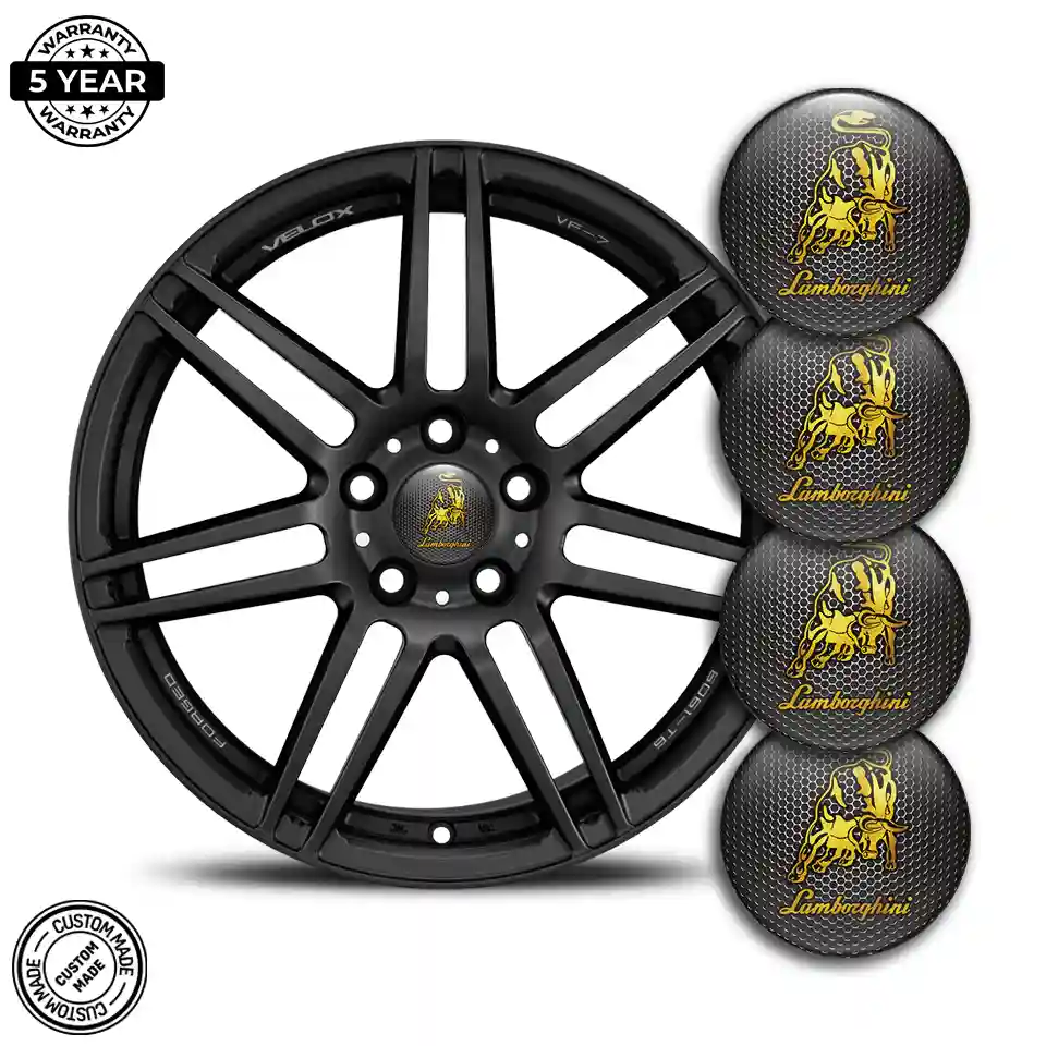 Lamborghini Logo Silicone Badge Self-Adhesive High Quality