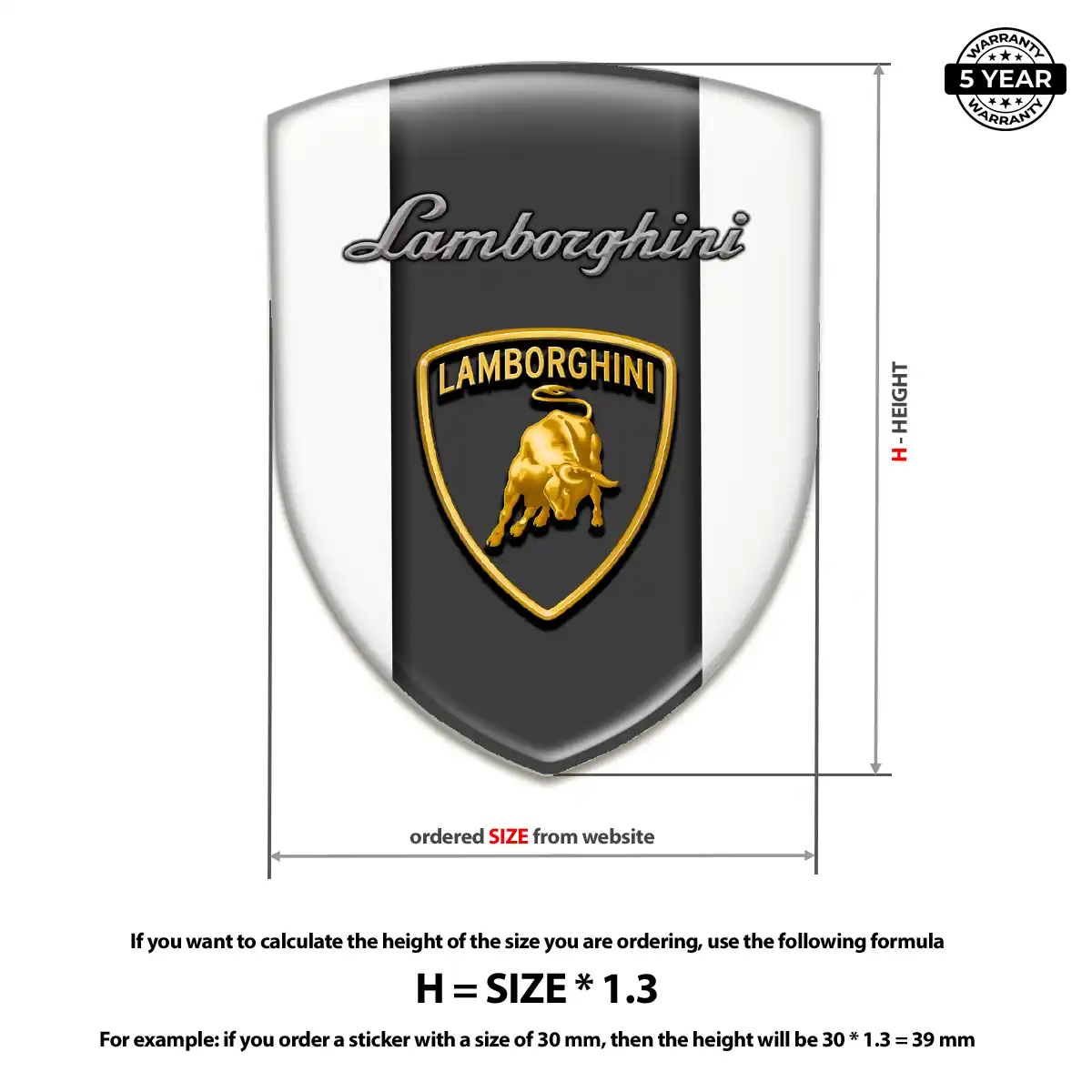 Lamborghini Polyurethane Domed Sticker Elite Finish