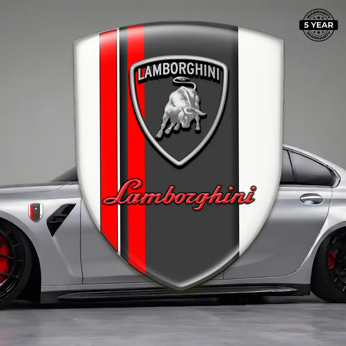 Lamborghini Polyurethane Domed Sticker Sleek Style