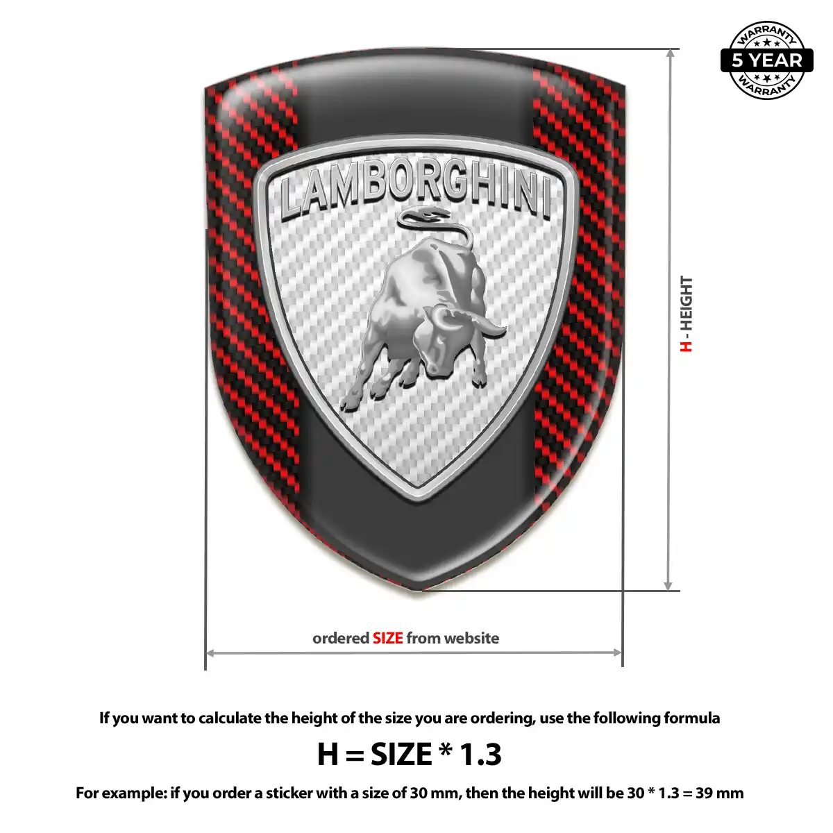 Lamborghini Resin Badge Sticker Elite Finish