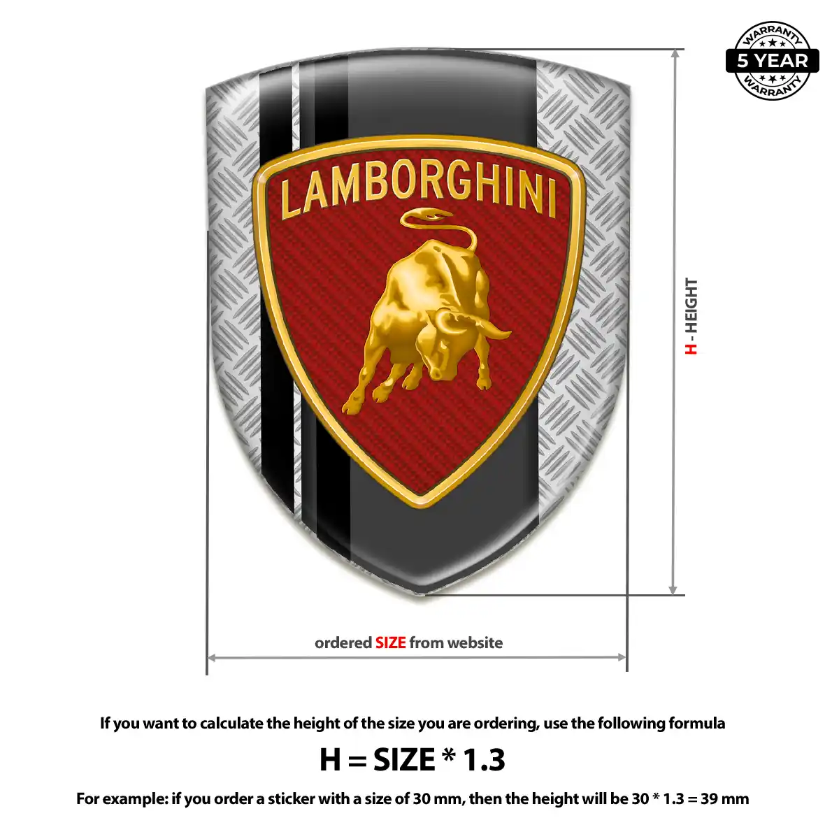 Lamborghini Resin Badge Sticker Refined Design
