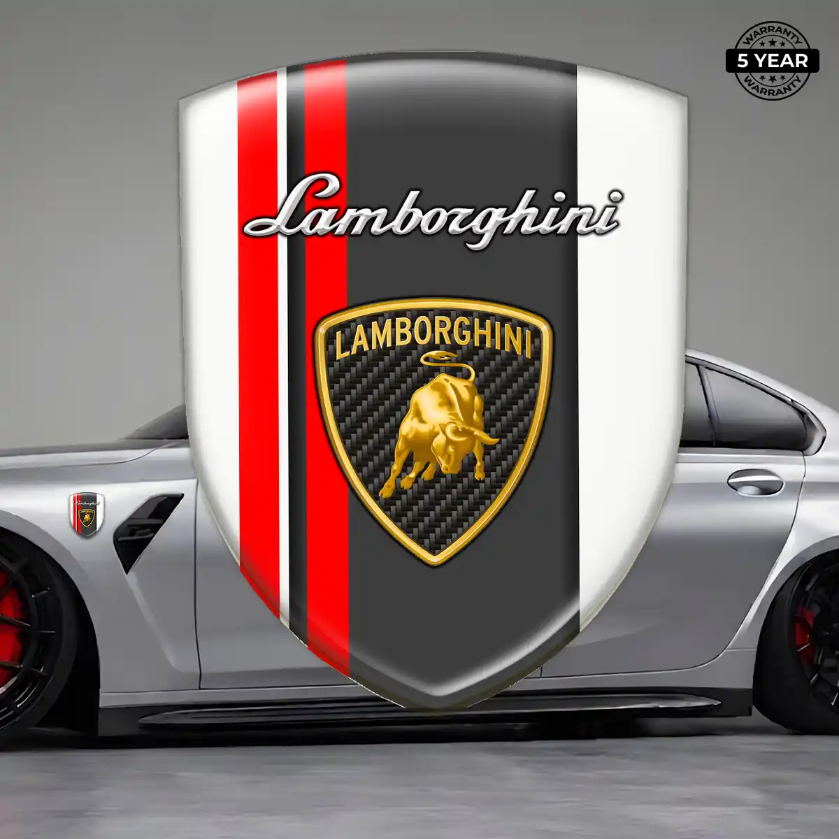 Lamborghini Resin Badge Sticker Sleek Style