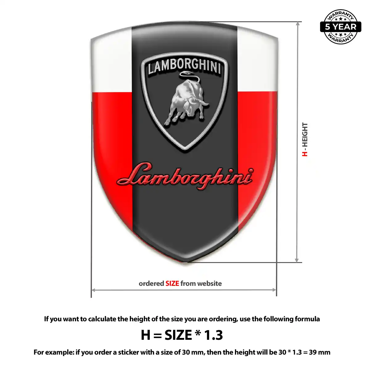 Lamborghini Resin Domed Sticker Elite Finish