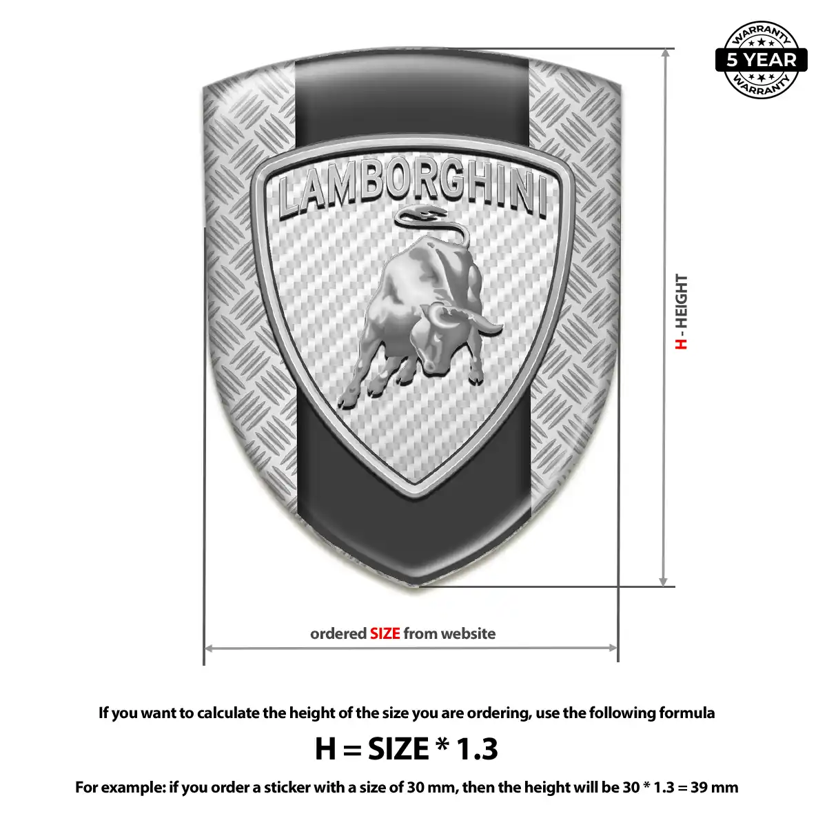 Lamborghini Resin Domed Sticker Refined Design
