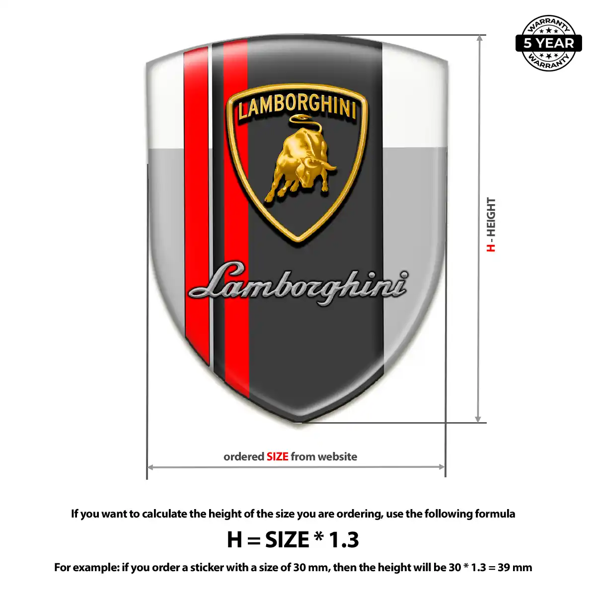 Lamborghini Resin Domed Sticker Sleek Style