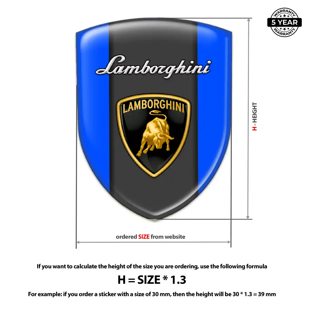 Lamborghini Resin Emblem Sticker Elite Finish