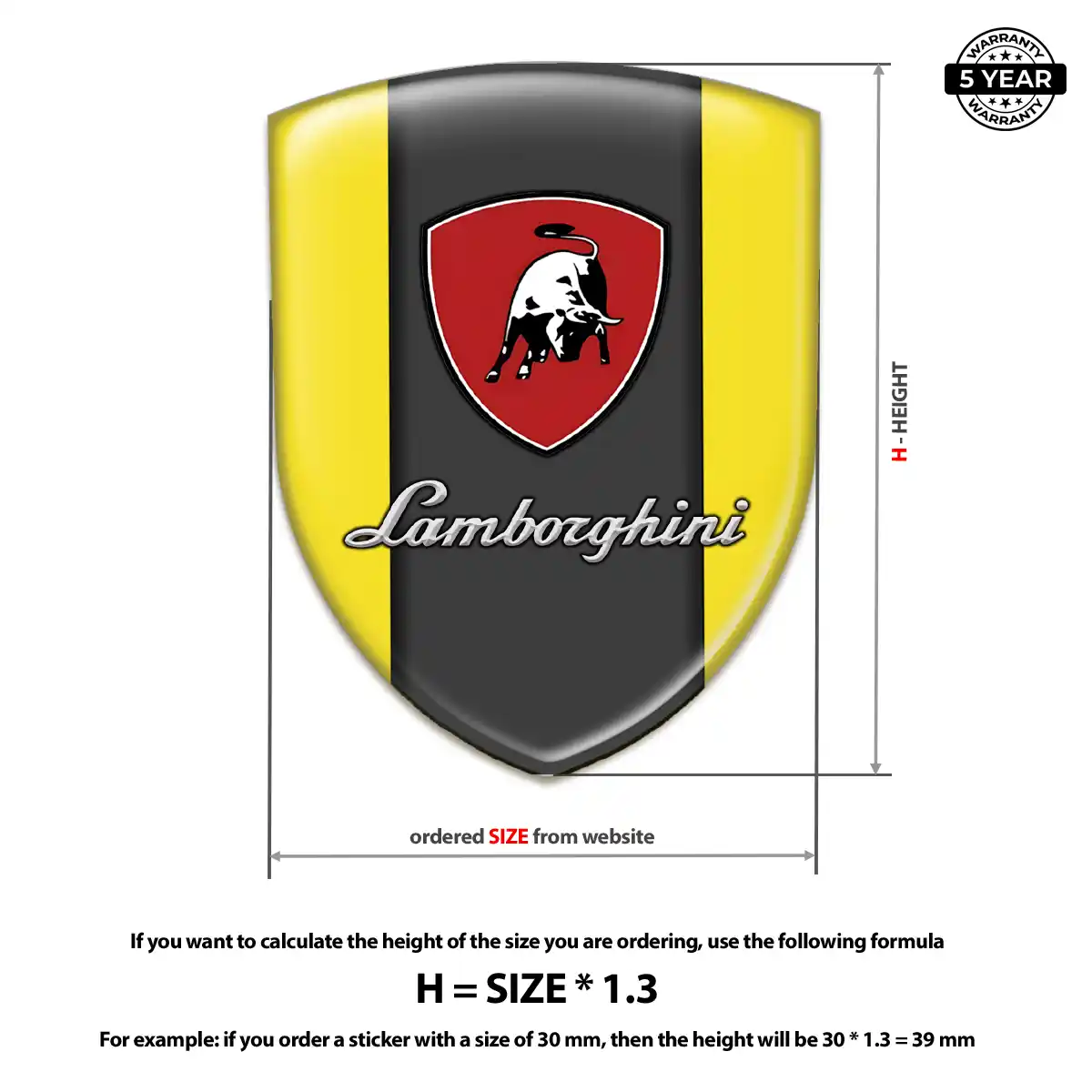 Lamborghini Resin Emblem Sticker Sleek Style