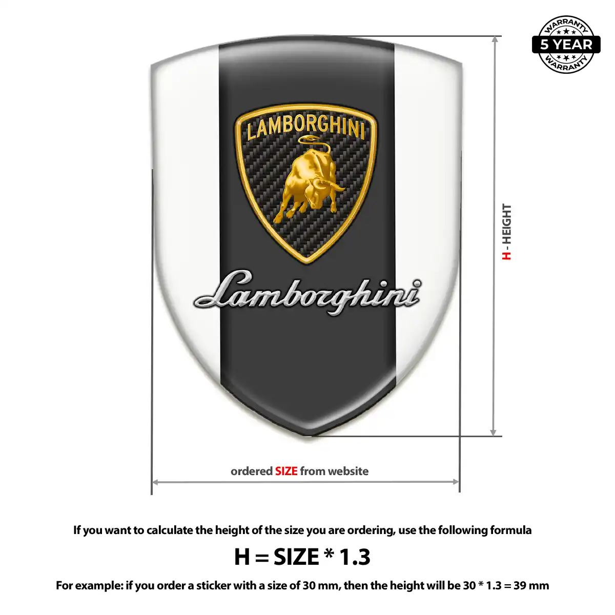 Lamborghini Self Adhesive Emblem Sticker Elite Finish