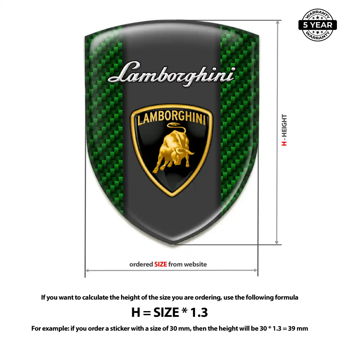 Lamborghini Self Adhesive Emblem Sticker Sleek Style