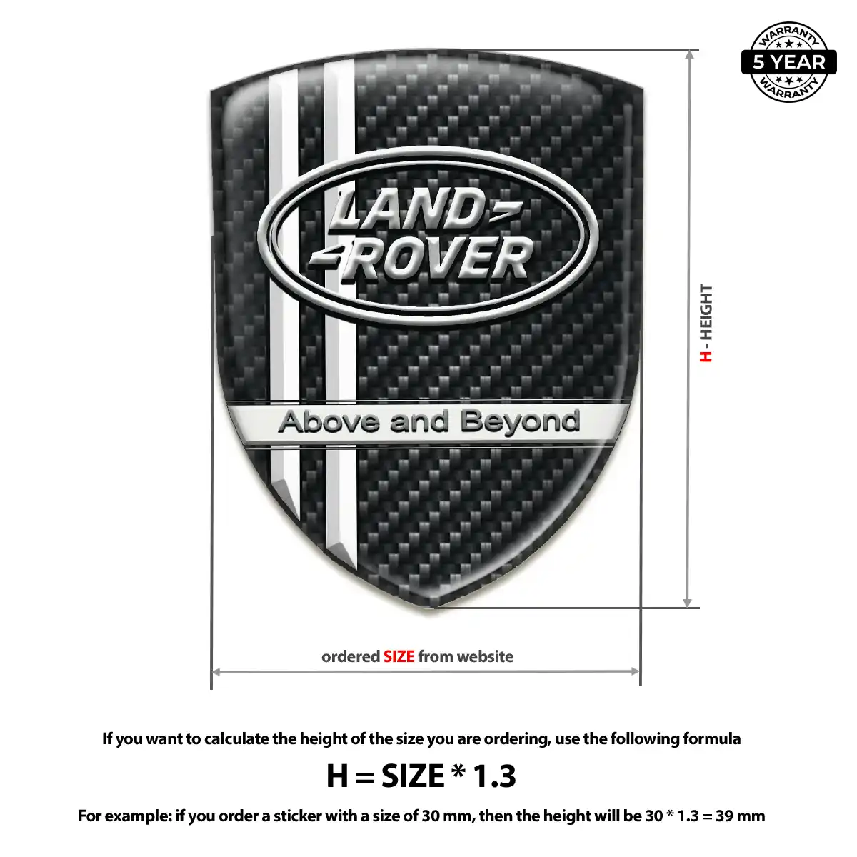Land Rover 3D Domed Sticker Refined Design