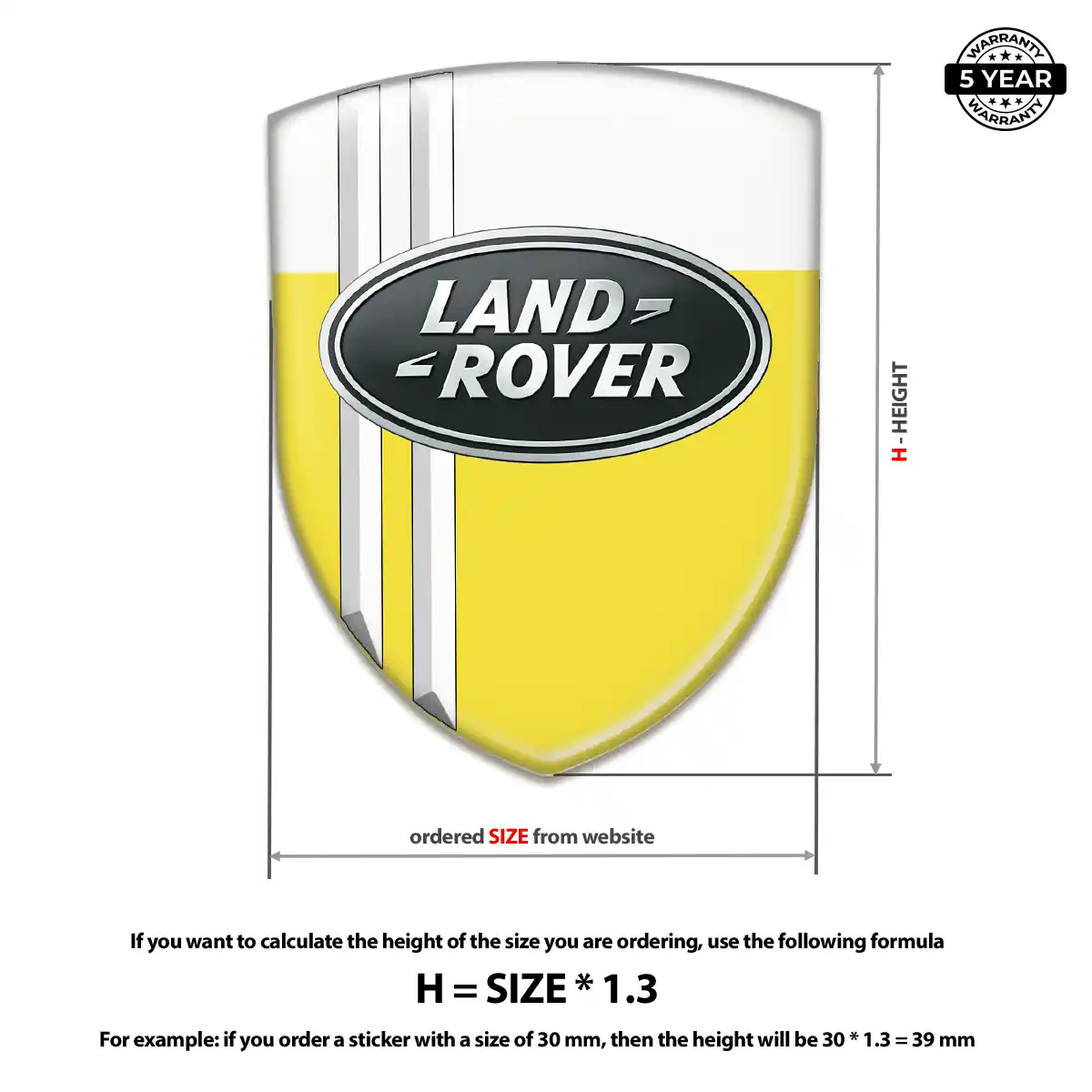 Land Rover 3D Domed Sticker Sleek Style