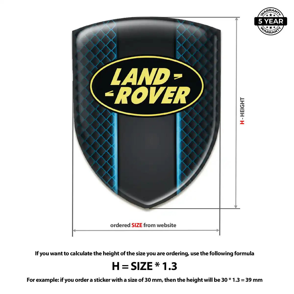 Land Rover 3D Gel Sticker Sleek Style
