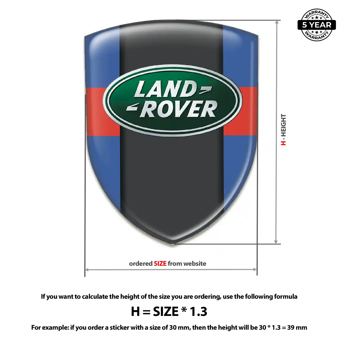 Land Rover 3D Resin Sticker Refined Design