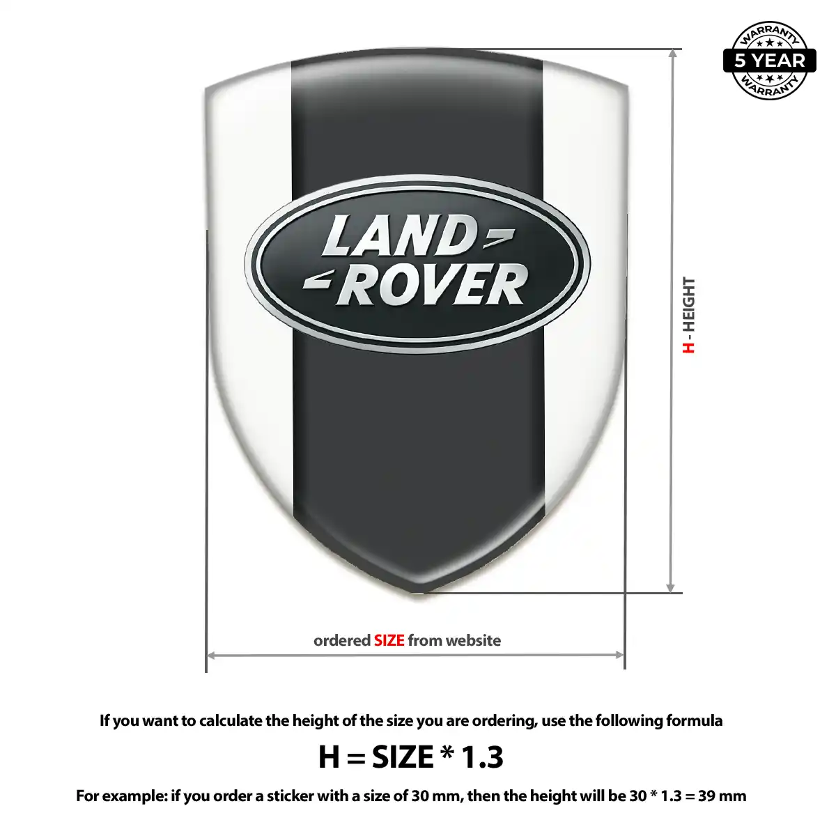 Land Rover 3D Resin Sticker Sleek Style
