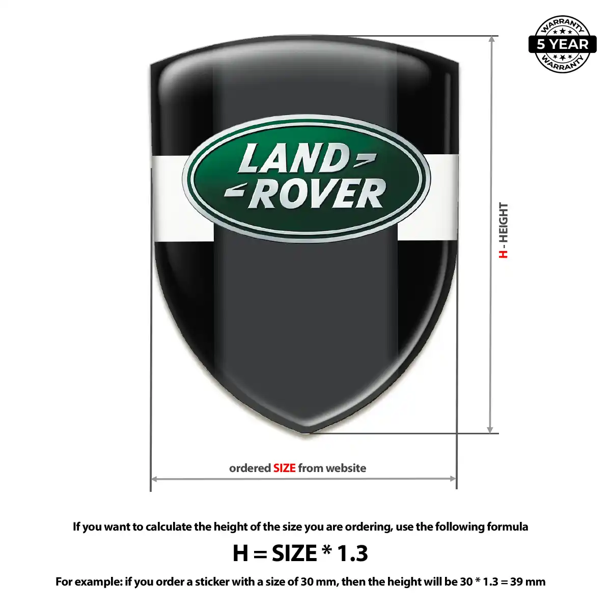 Land Rover Automotive Resin Decal Sleek Style