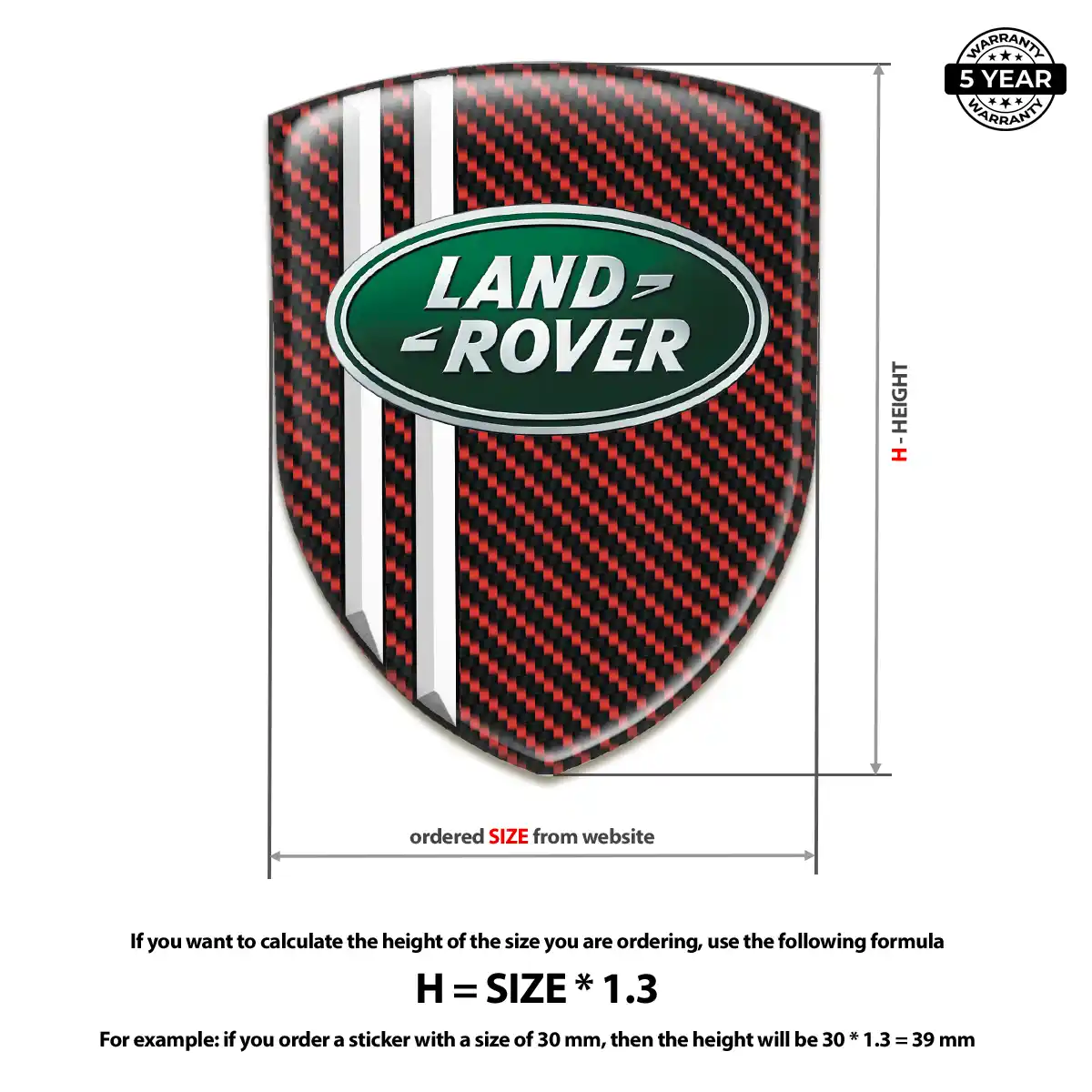 Land Rover Domed Car Sticker Refined Design