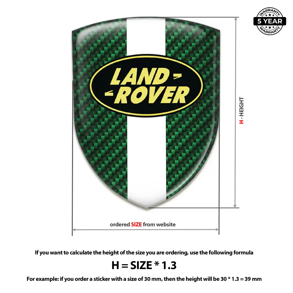 Land Rover Domed Car Sticker Sleek Style
