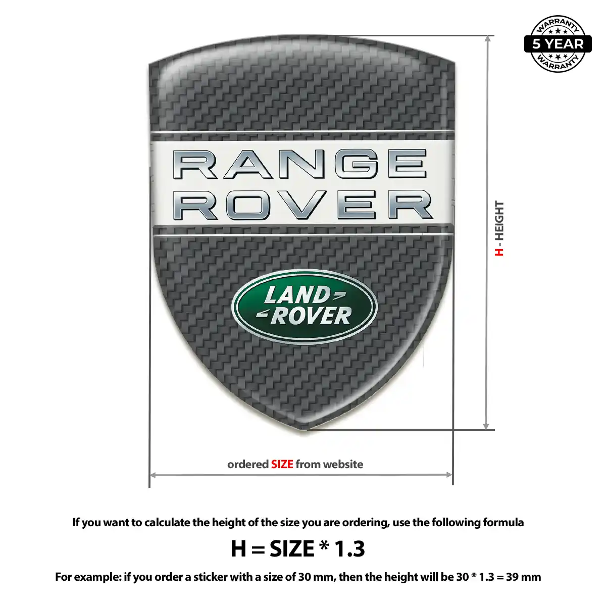 Land Rover Domed Decal Sleek Style