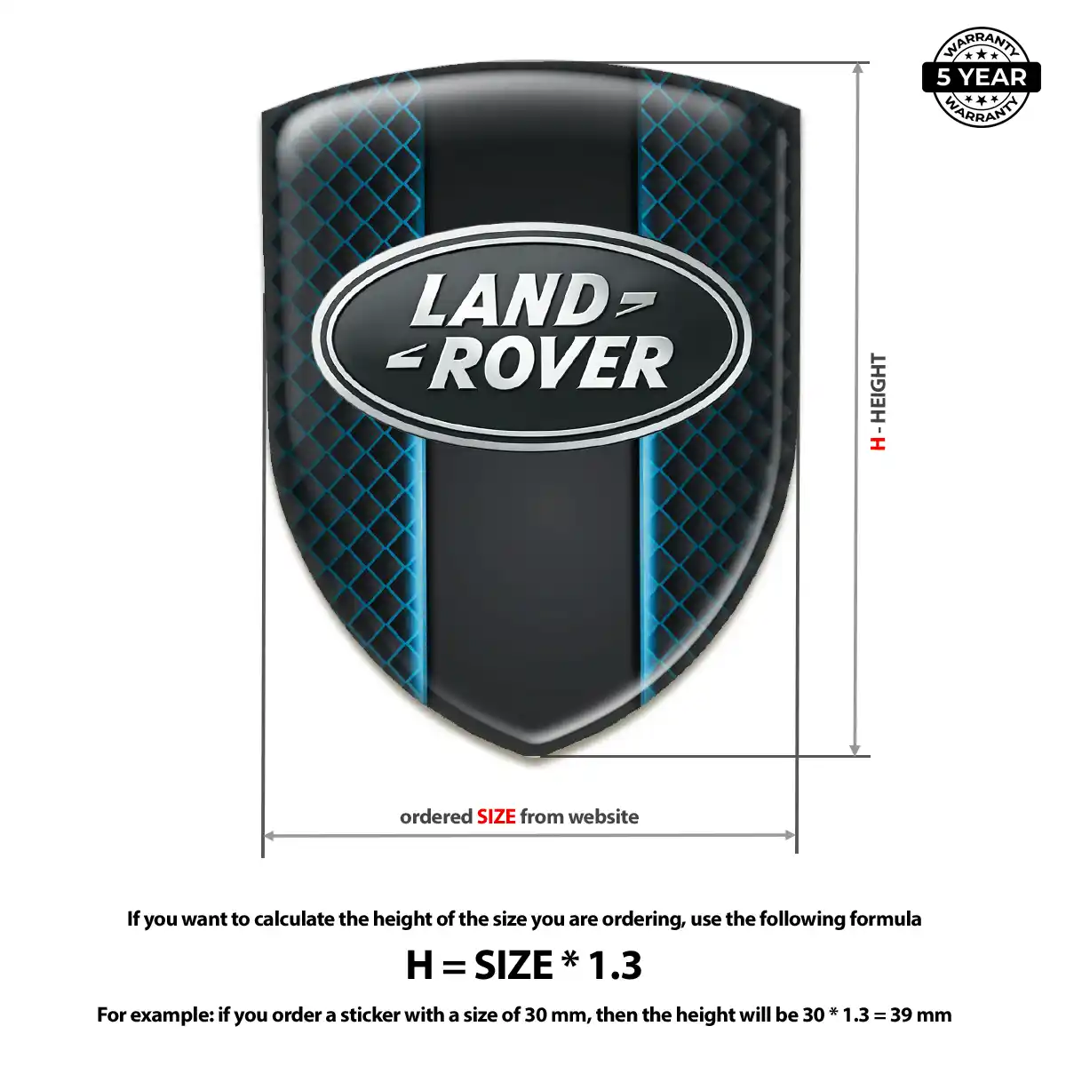 Land Rover Domed Logo Decal Sleek Style