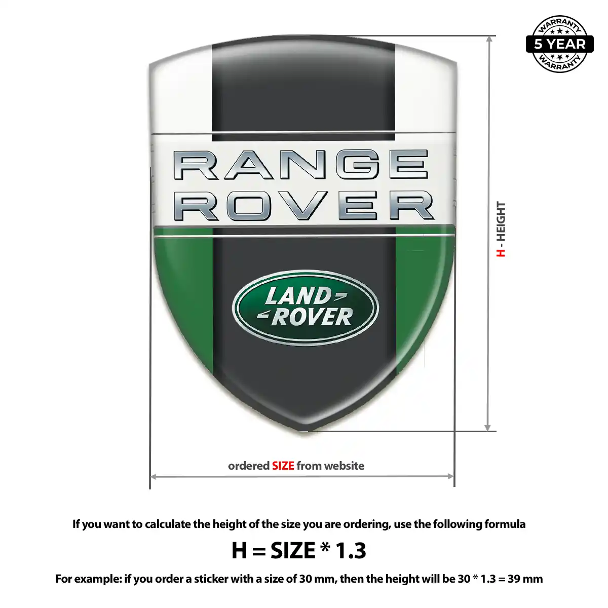 Land Rover Emblem Domed Badge Elite Finish