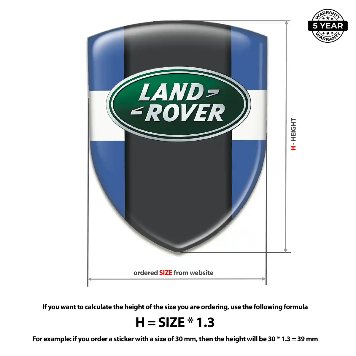 Land Rover Emblem Domed Badge Sleek Style
