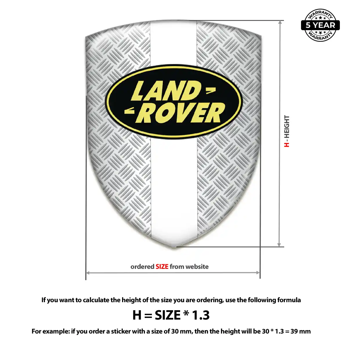 Land Rover Epoxy Domed Sticker Refined Design