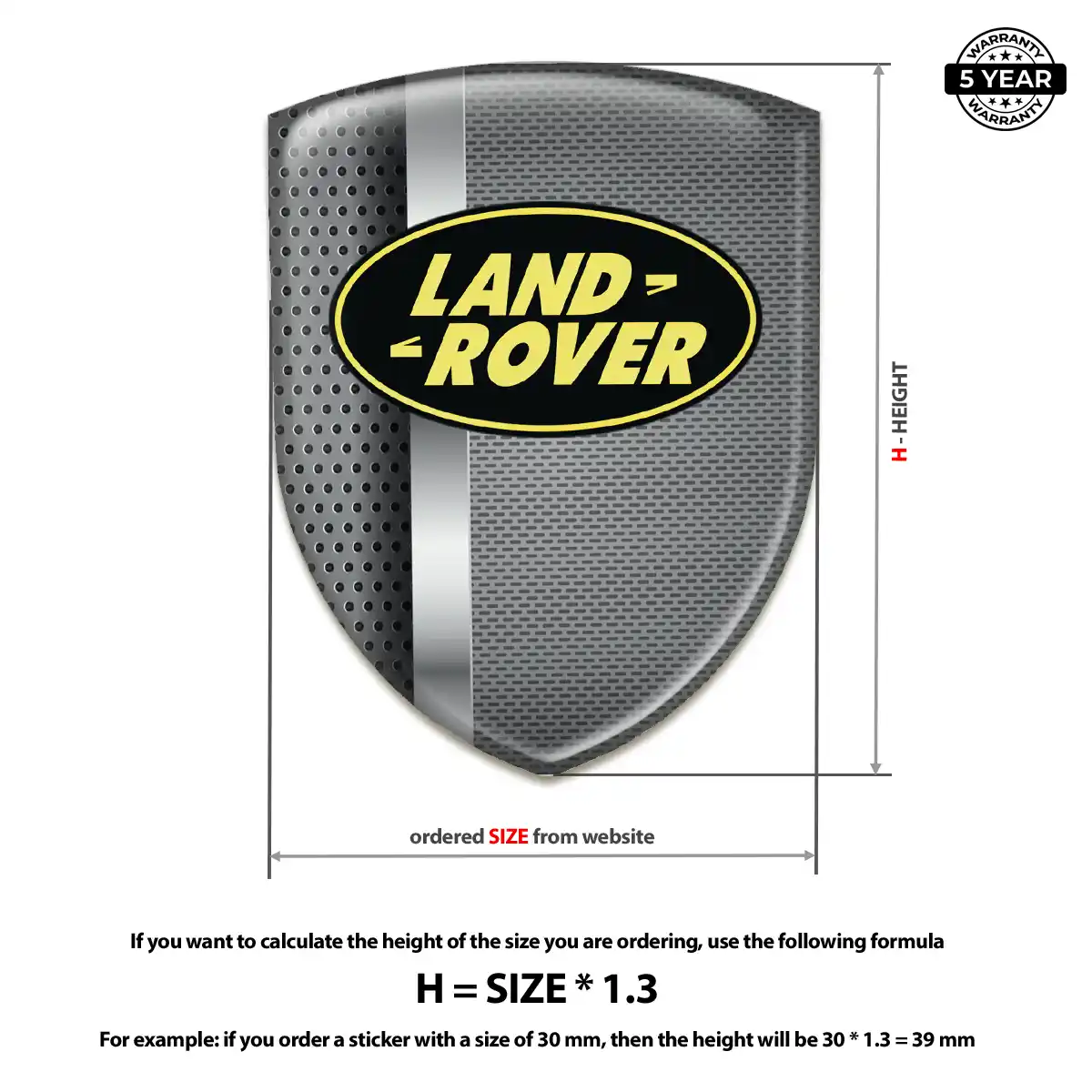 Land Rover Epoxy Domed Sticker Sleek Style