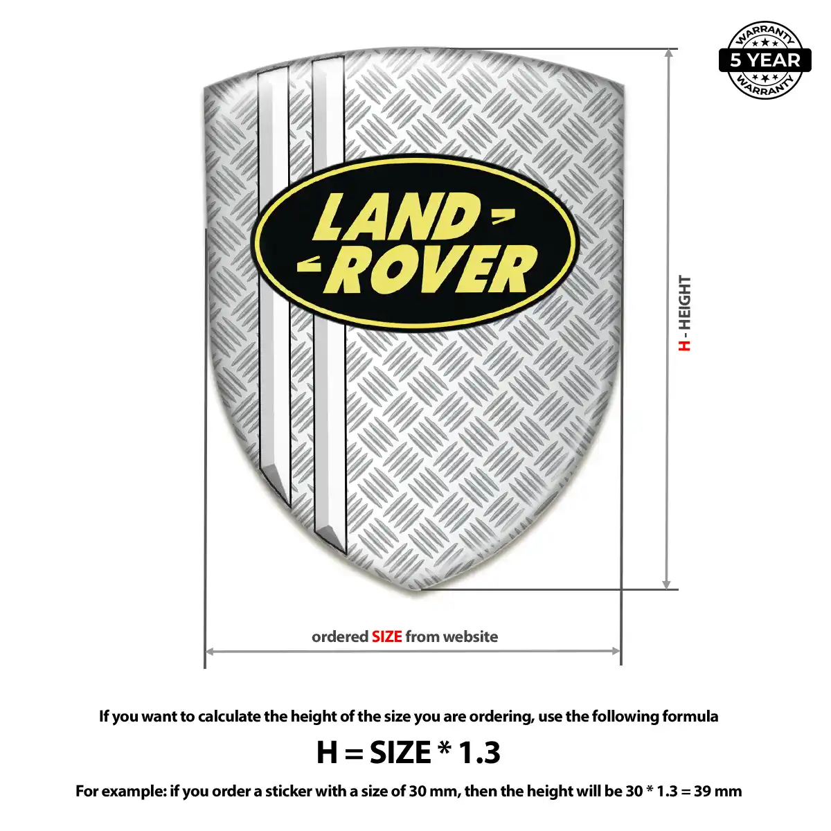 Land Rover Resin Domed Sticker Sleek Style