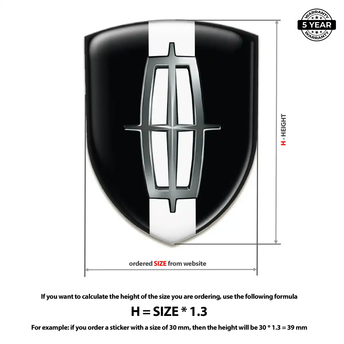 Lincoln 3D Badge Sticker Elite Finish