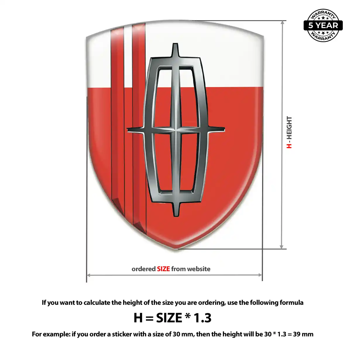Lincoln 3D Badge Sticker Refined Design