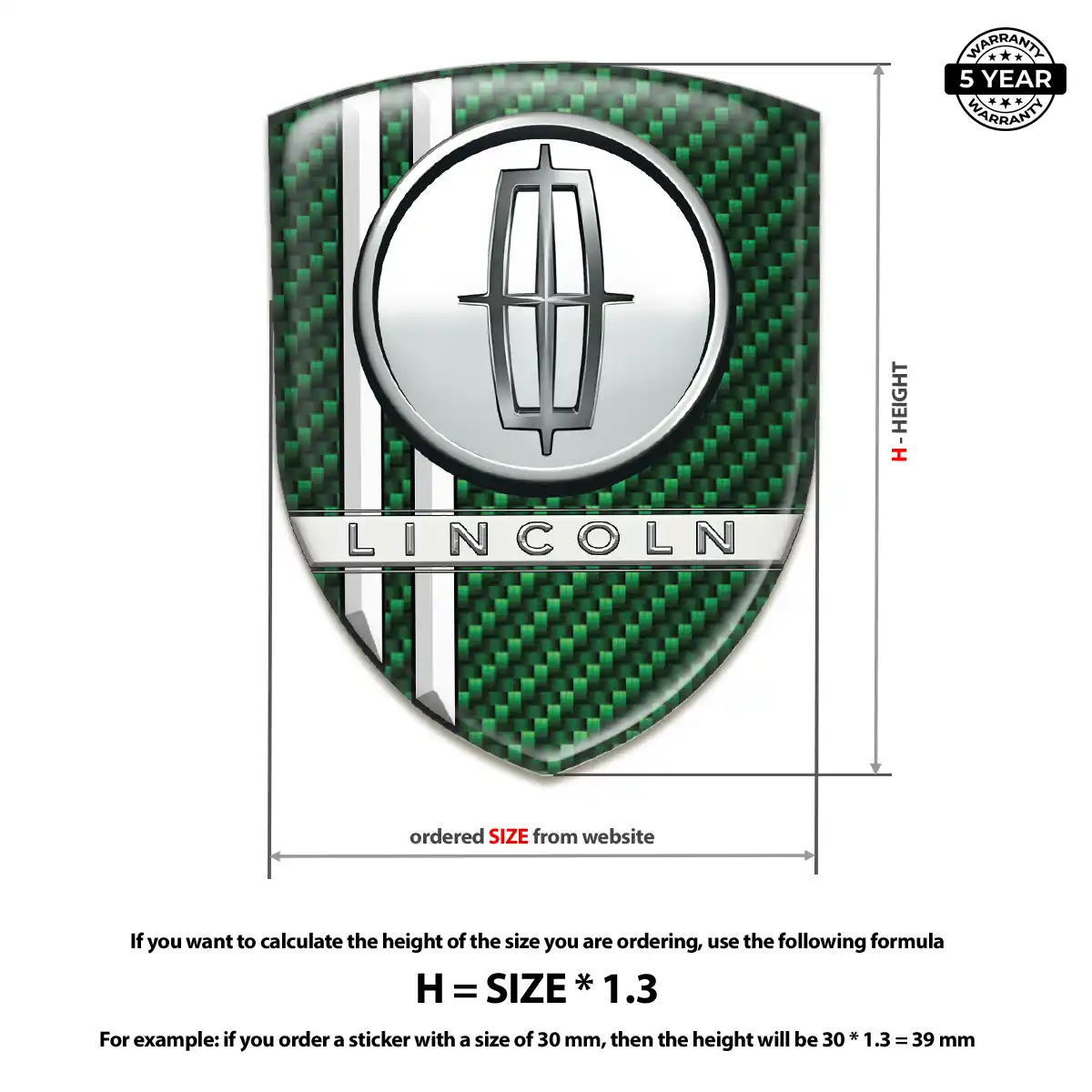 Lincoln 3D Badge Sticker Sleek Style
