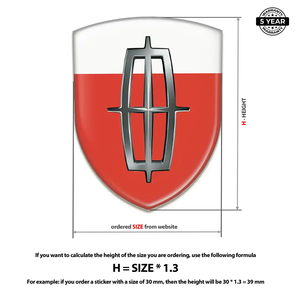 Lincoln 3D Emblem Sticker Elite Finish