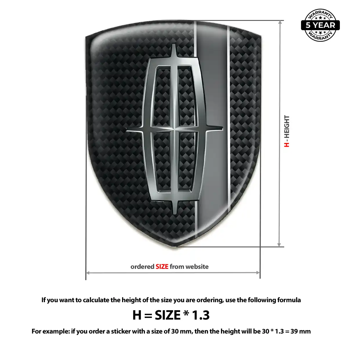 Lincoln 3D Emblem Sticker Refined Design